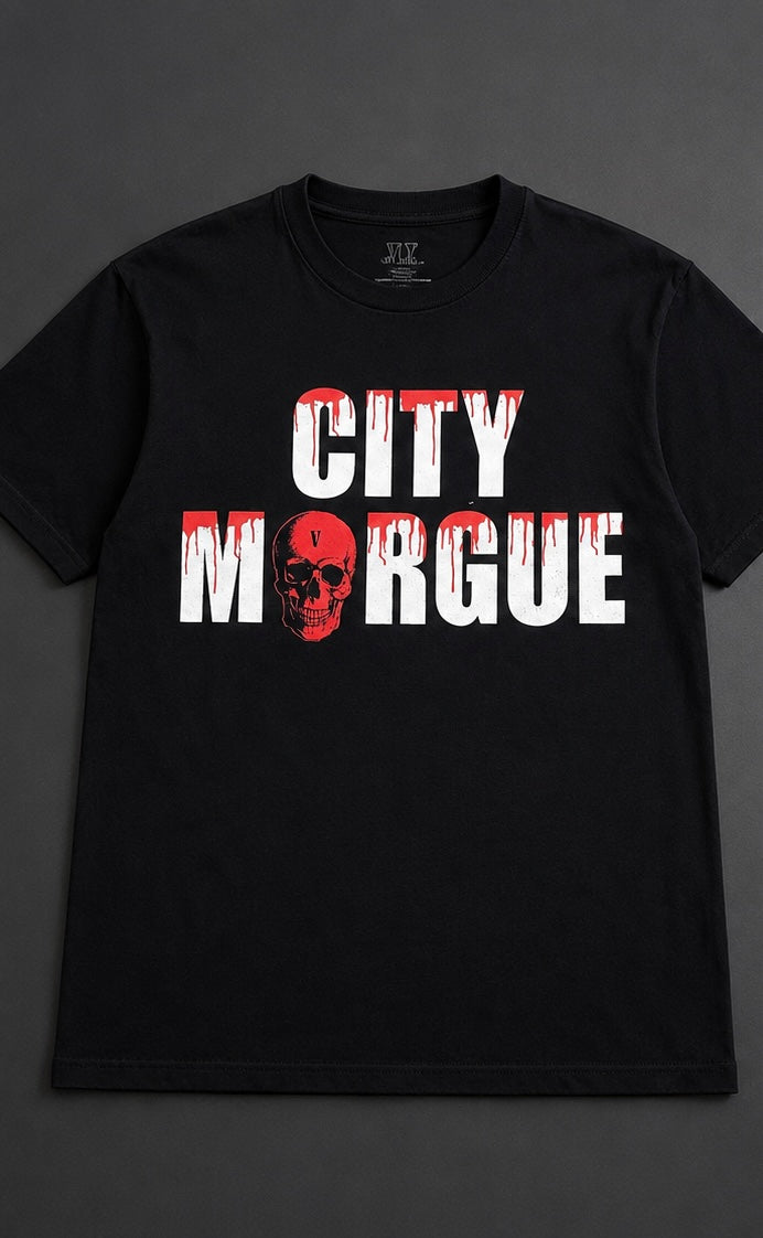 VLONE x City Morgue Tee — Black/Red | Size Small