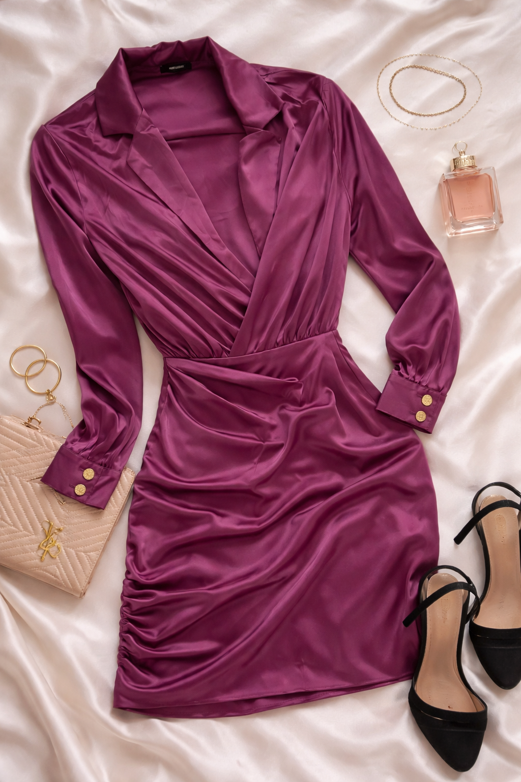 Mauve Satin Dress