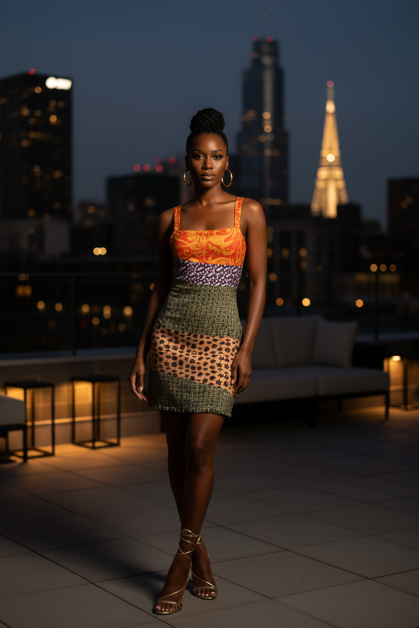 Mosaic Flame Mini Dress Lifestyle